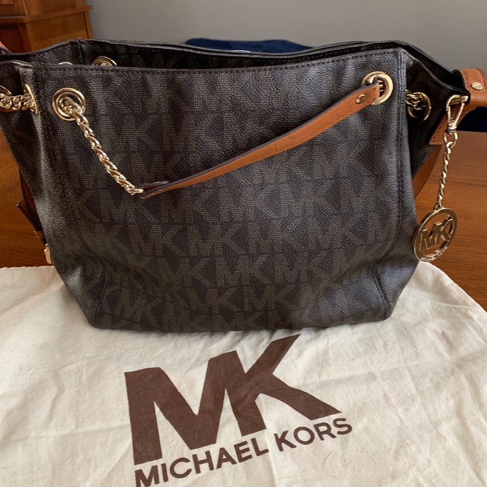 MK Monogram Handbag - brown w/gold hardware